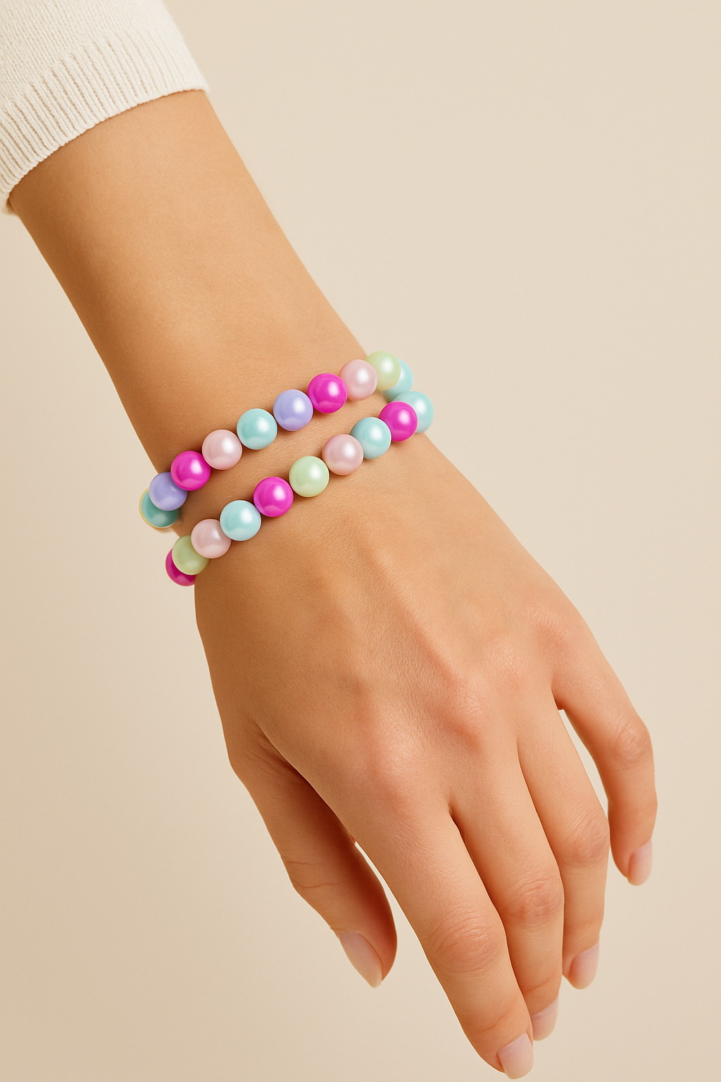 Sunshine Sparkle – Elastisches Perlenarmband