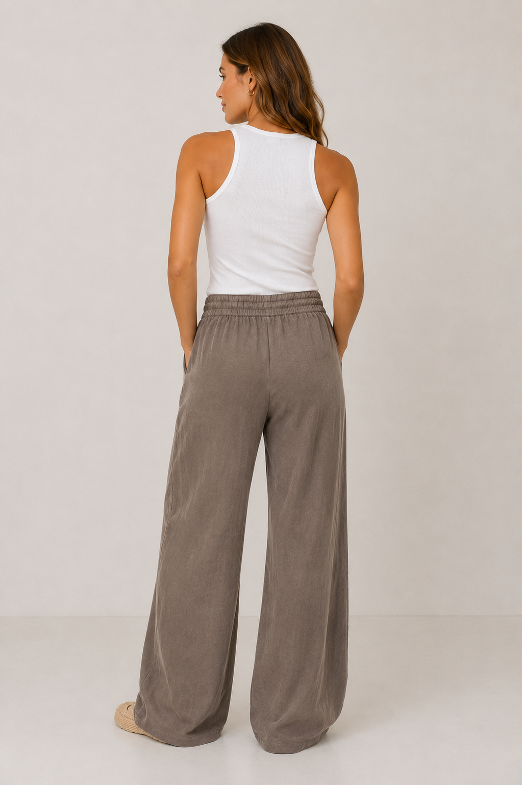 YAYA Gewebte Hose Washed Brown