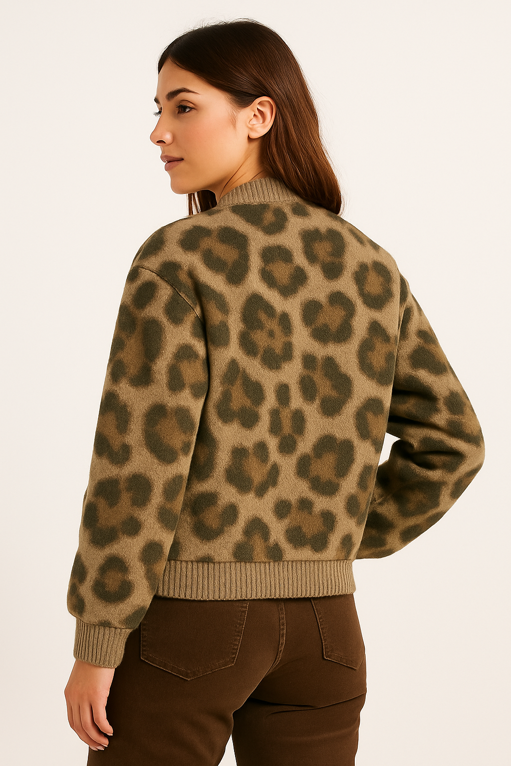 Geisha Bomberjacke mit Leopardenmuster – Modern & Cozy