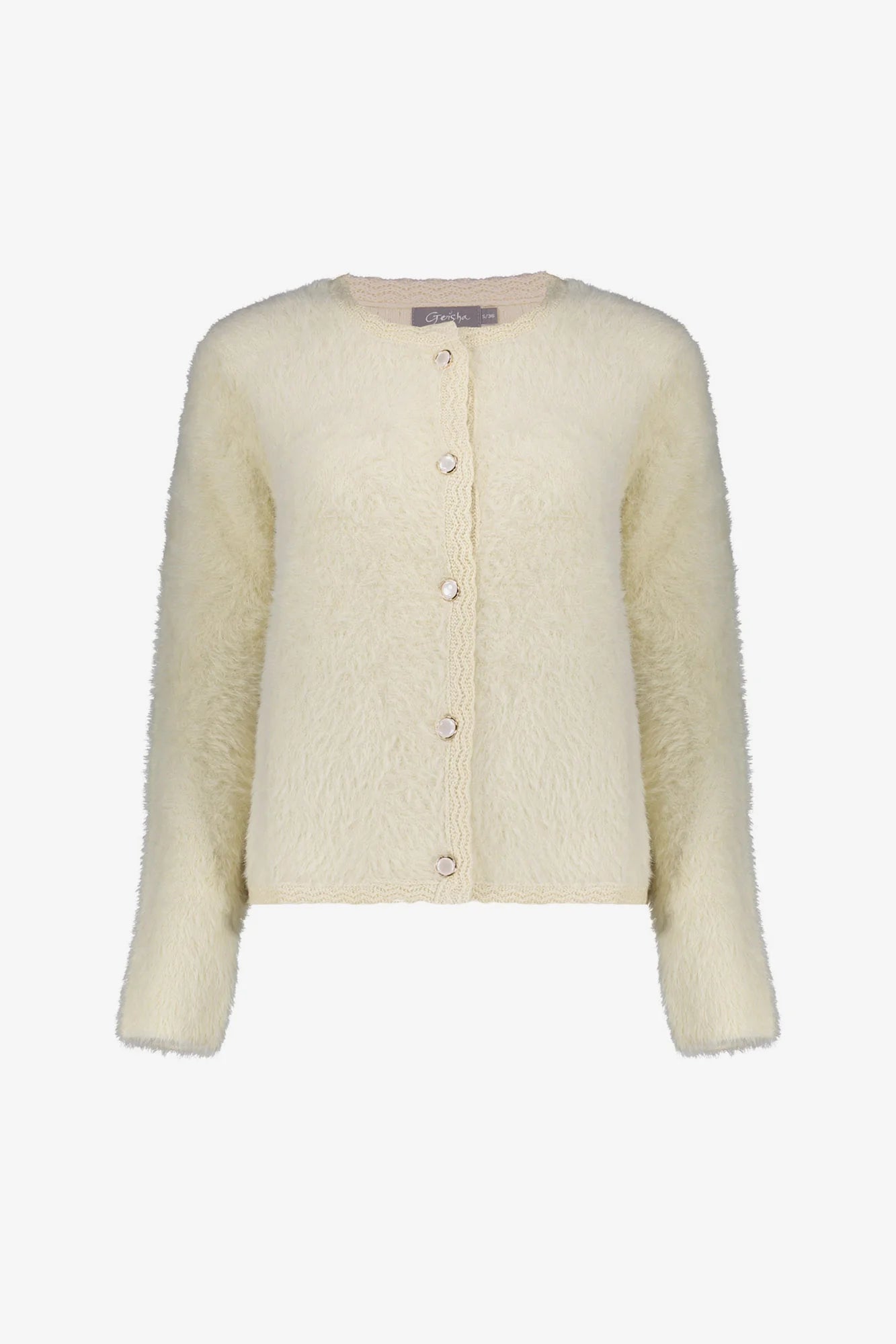 Geisha Damen-weiche Strickjacke mit Knopfleiste