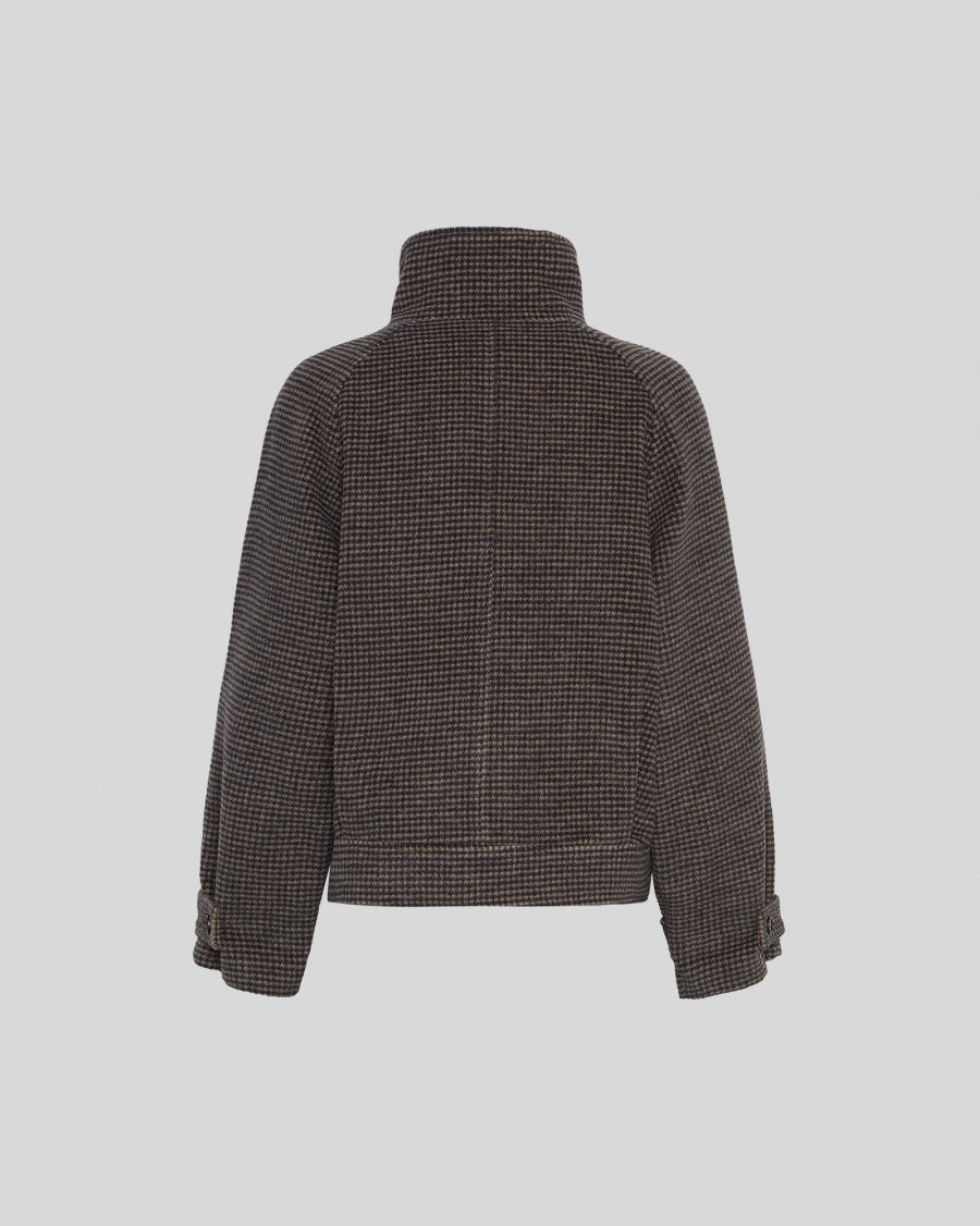 MSCH Copenhagen Jacke Pamela – Karierte Wolljacke in Braun