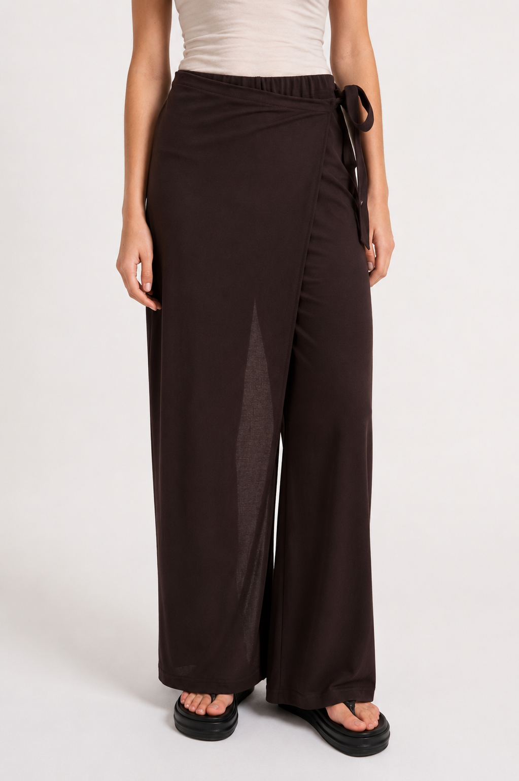 YAYA Wickelhose mit weitem Bein Aubergine Purple