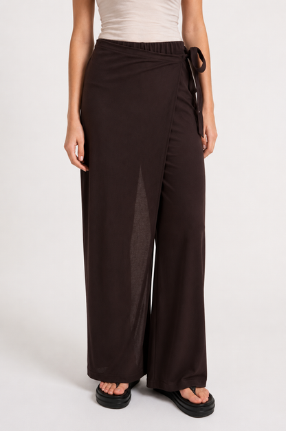 YAYA Wickelhose mit weitem Bein Aubergine Purple