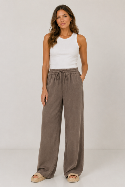 YAYA Gewebte Hose Washed Brown