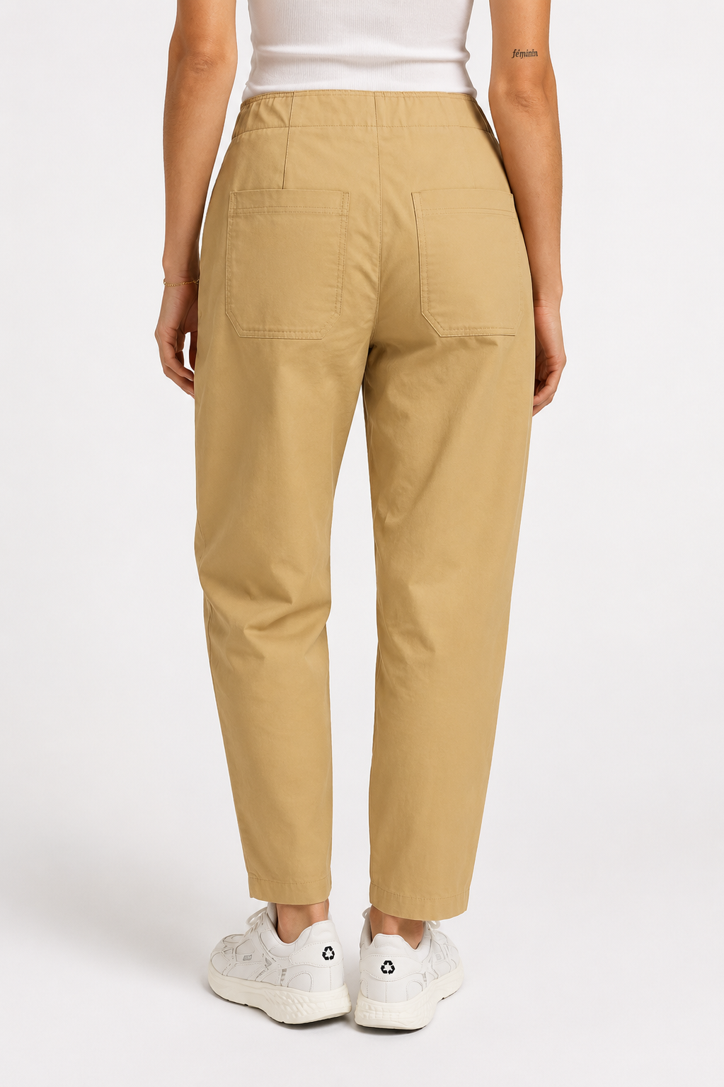 YAYA Barrel-Leg-Hose mit hohem Bund Safari Brown