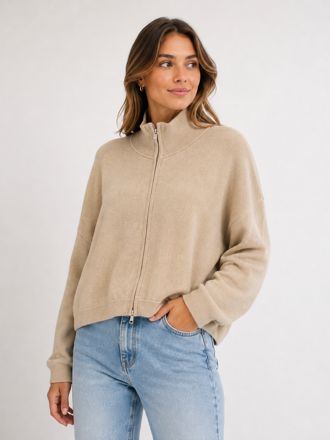 YAYA Amsterdam Strickjacke Beige