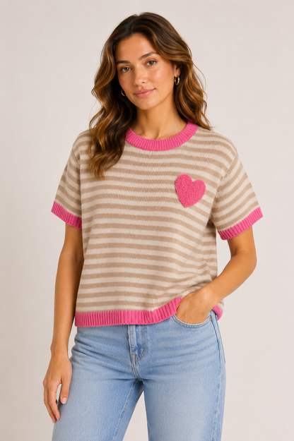Herzchen Strick T-Shirt