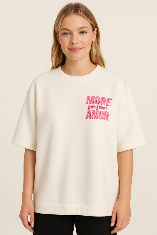MORE por favor AMOR Print T-Shirt