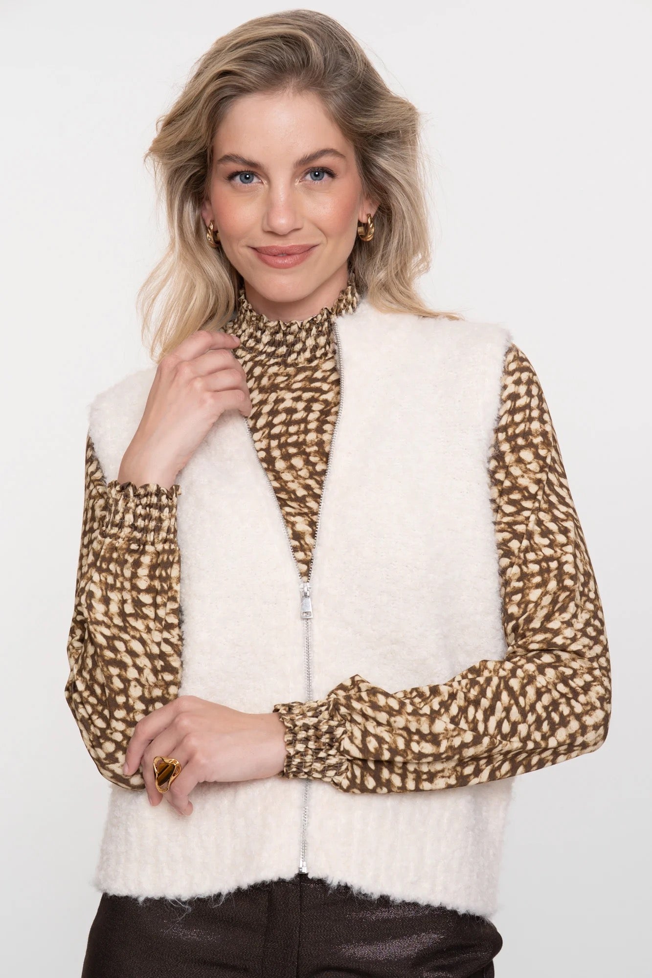 Geisha Damenkomfort-Strickweste mit Reißverschluss