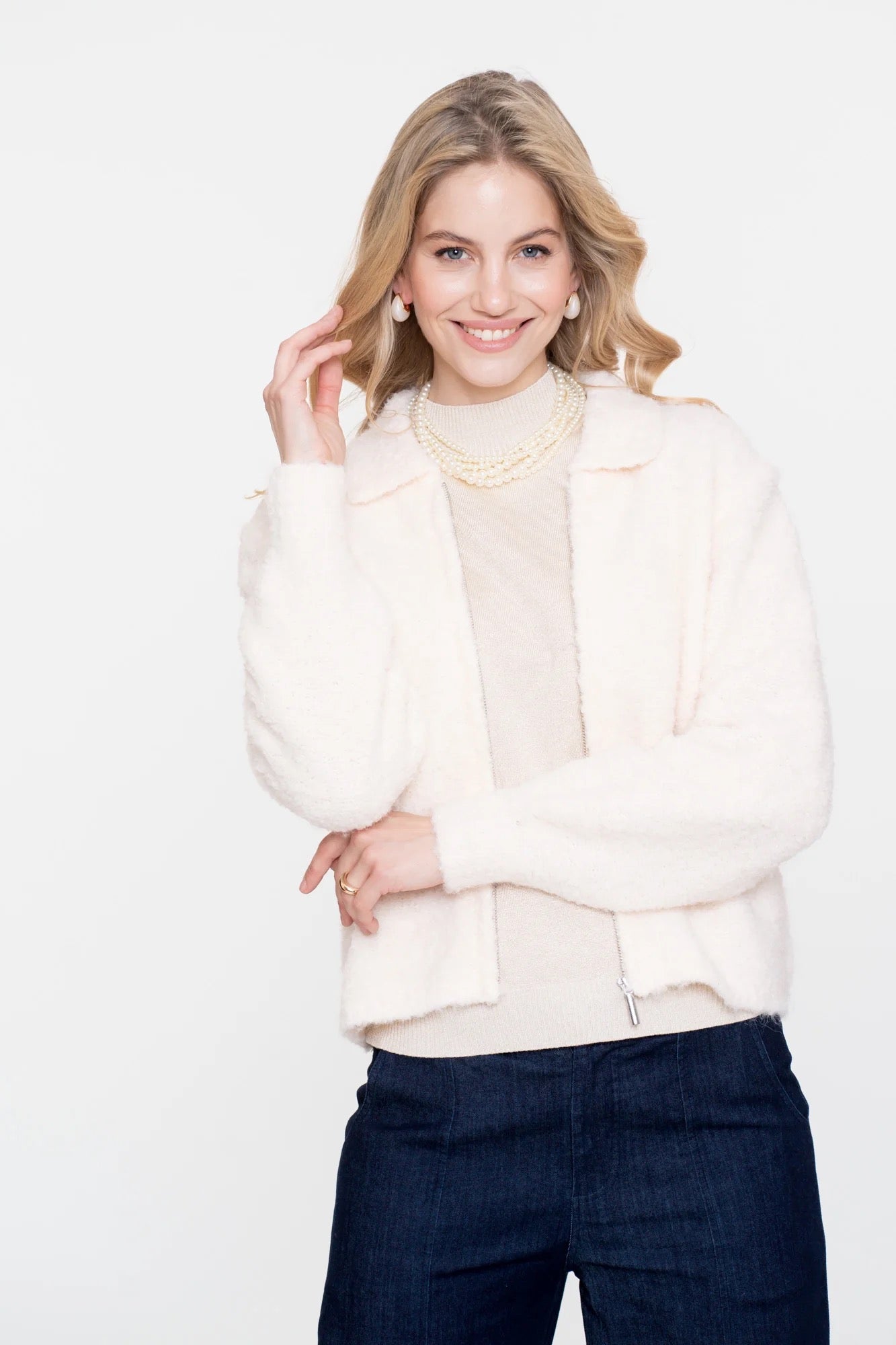 Geisha Damen-Strickjacke in Wolloptik