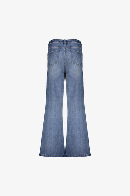 Geisha Damen-Wide-Leg-Jeans mit Seitenstreifen