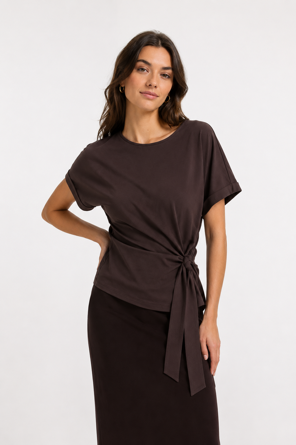 YAYA Knotenshirt Aubergine Purple