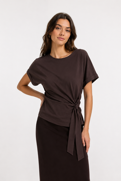 YAYA Knotenshirt Aubergine Purple