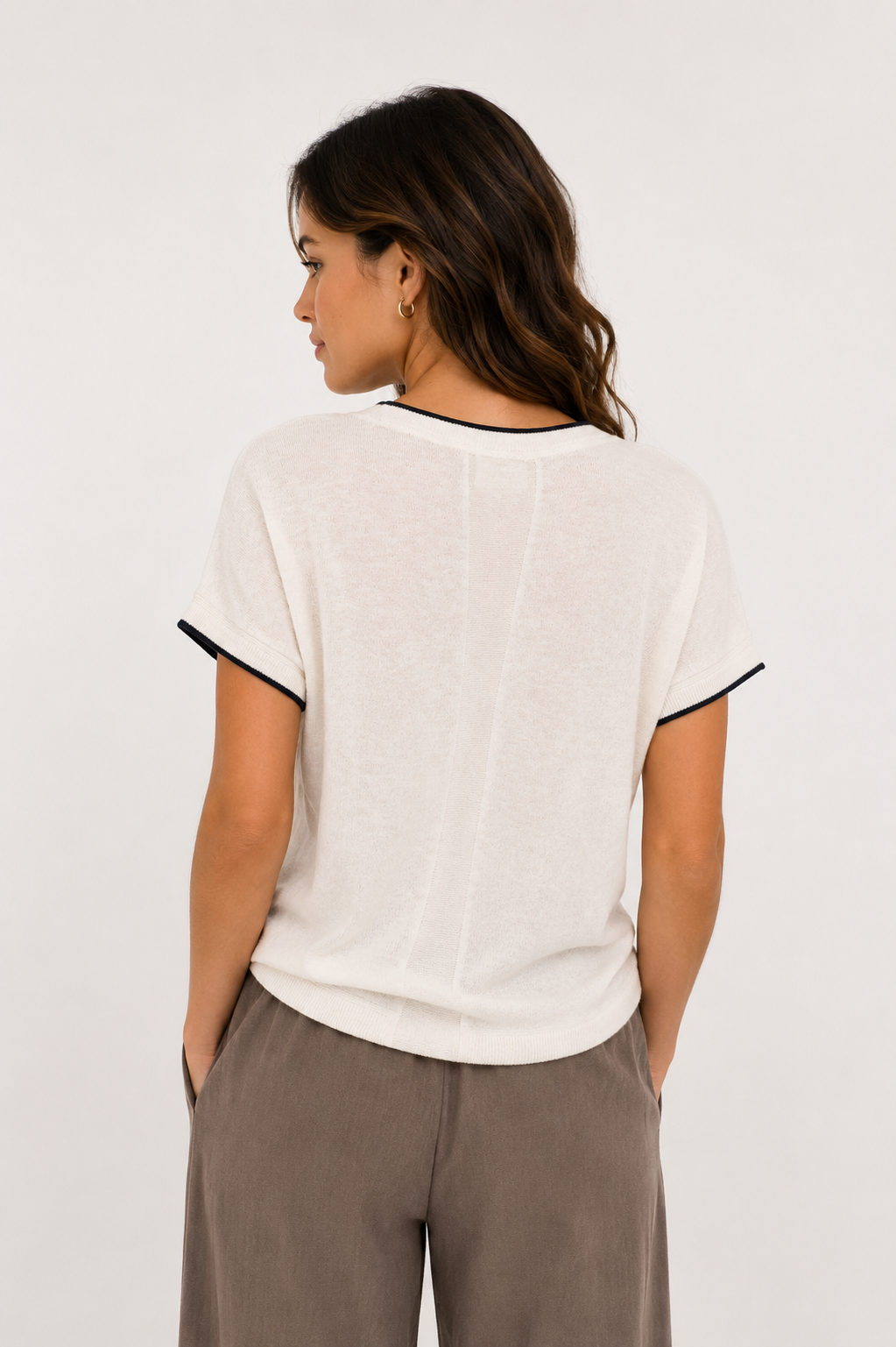 YAYA Strickoberteil Cloud Creme White Melange