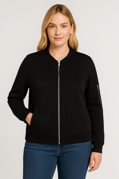 Sweatshirt Bomberjacke schwarz