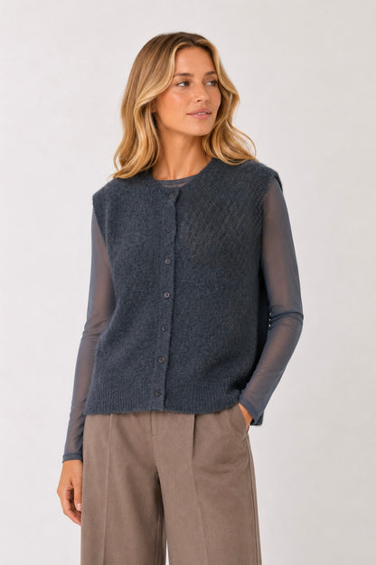 MSCH Copenhagen Strickweste washed blue
