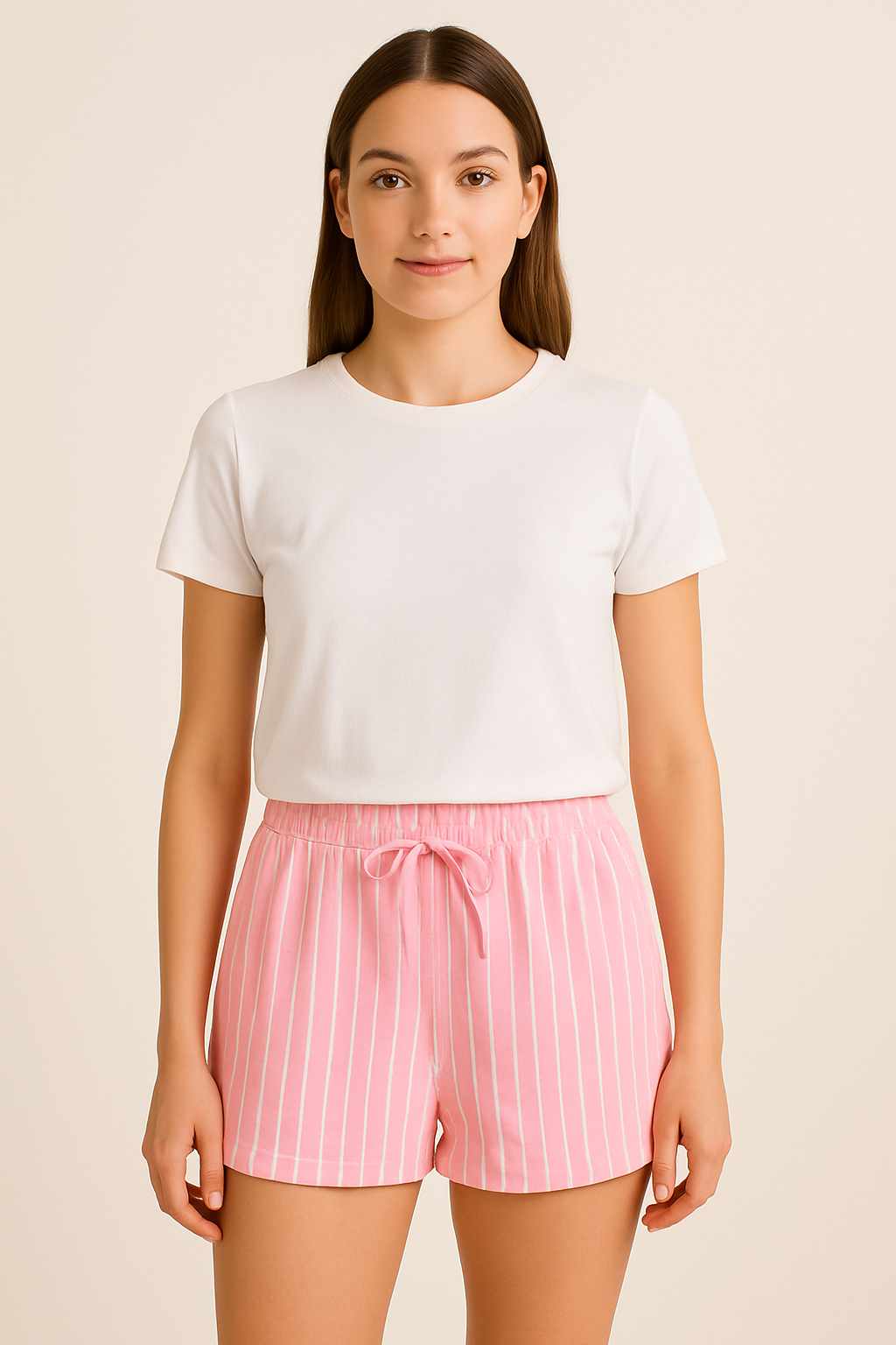 Streifen-Shorts – Pink/Weiß