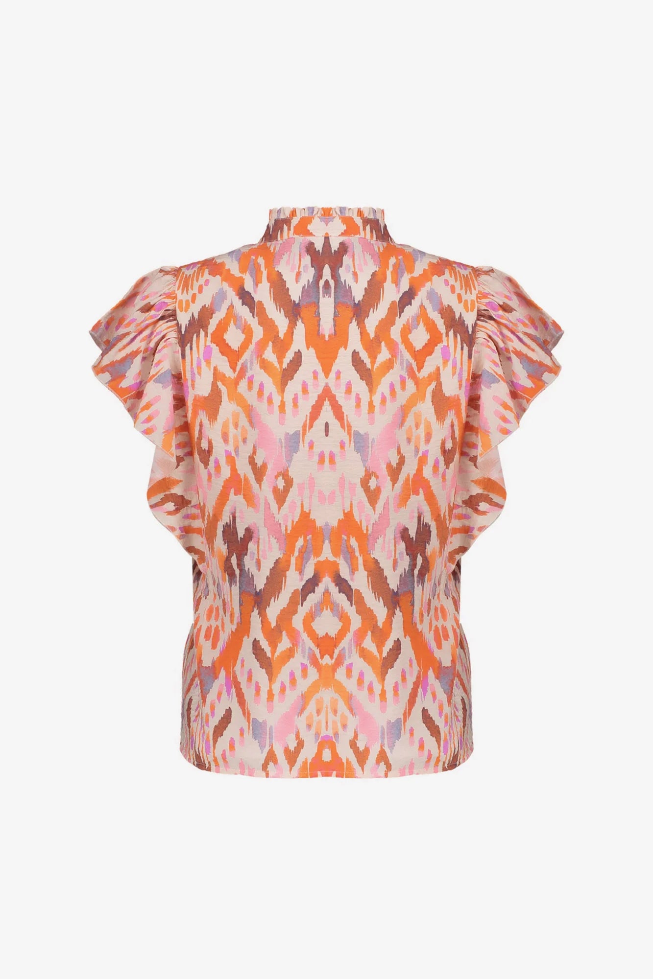 Geisha Bluse Ikat-Print Orange-Rosé