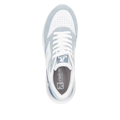 Rieker Damen Sneaker Low in Weiß-Blau