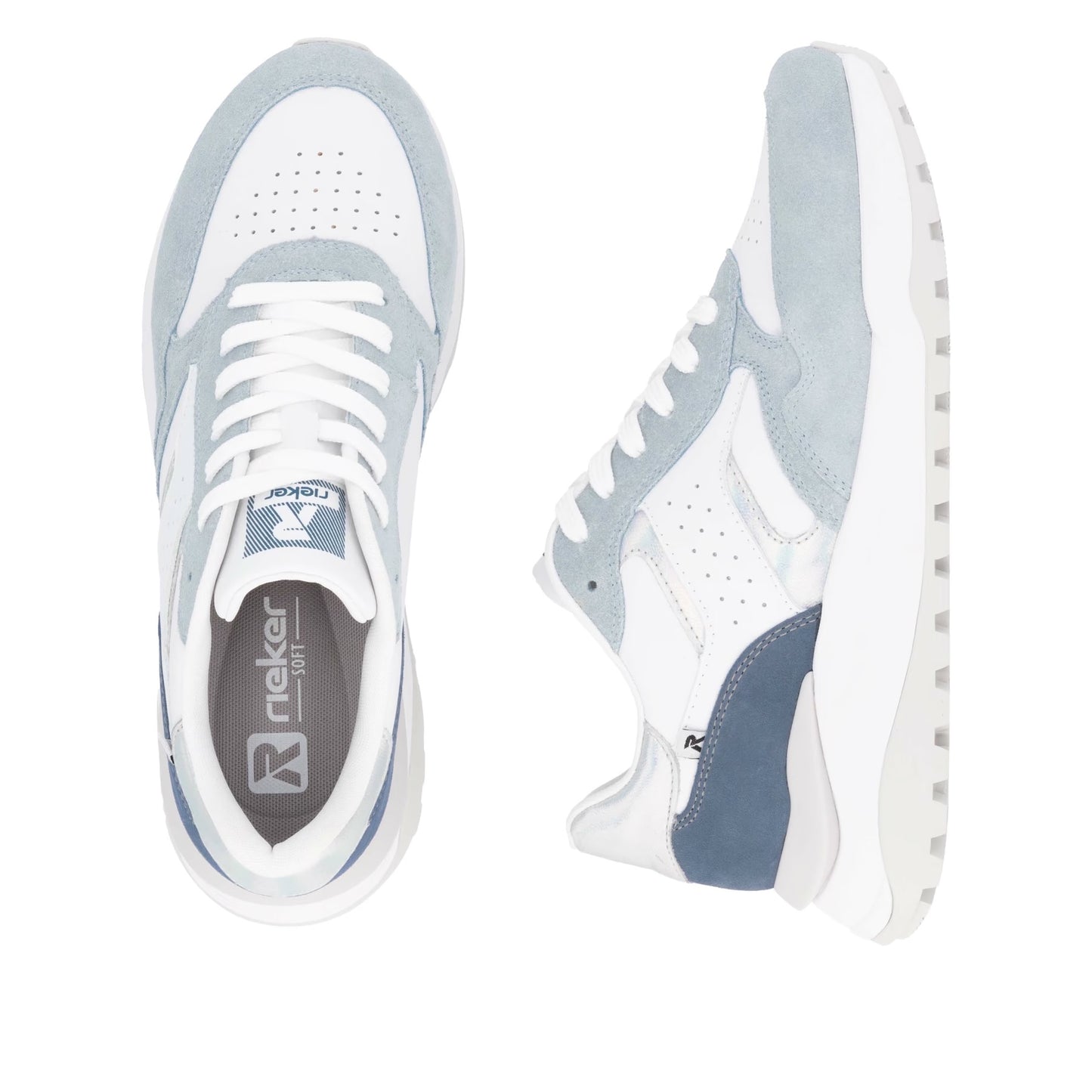 Rieker Damen Sneaker Low in Weiß-Blau