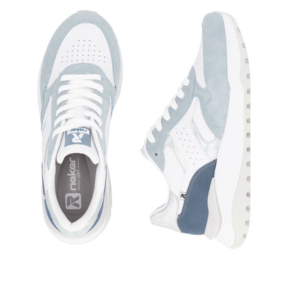Rieker Damen Sneaker Low in Weiß-Blau