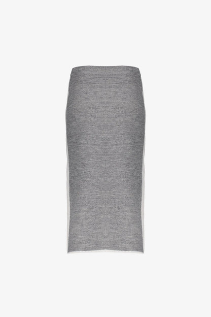 Geisha Damen-Midirock in Grau mit kontrastierendem Besatz