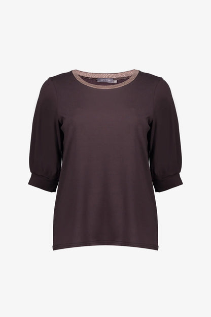 Geisha Damen-Top mit Lurex-Detail am Ausschnitt