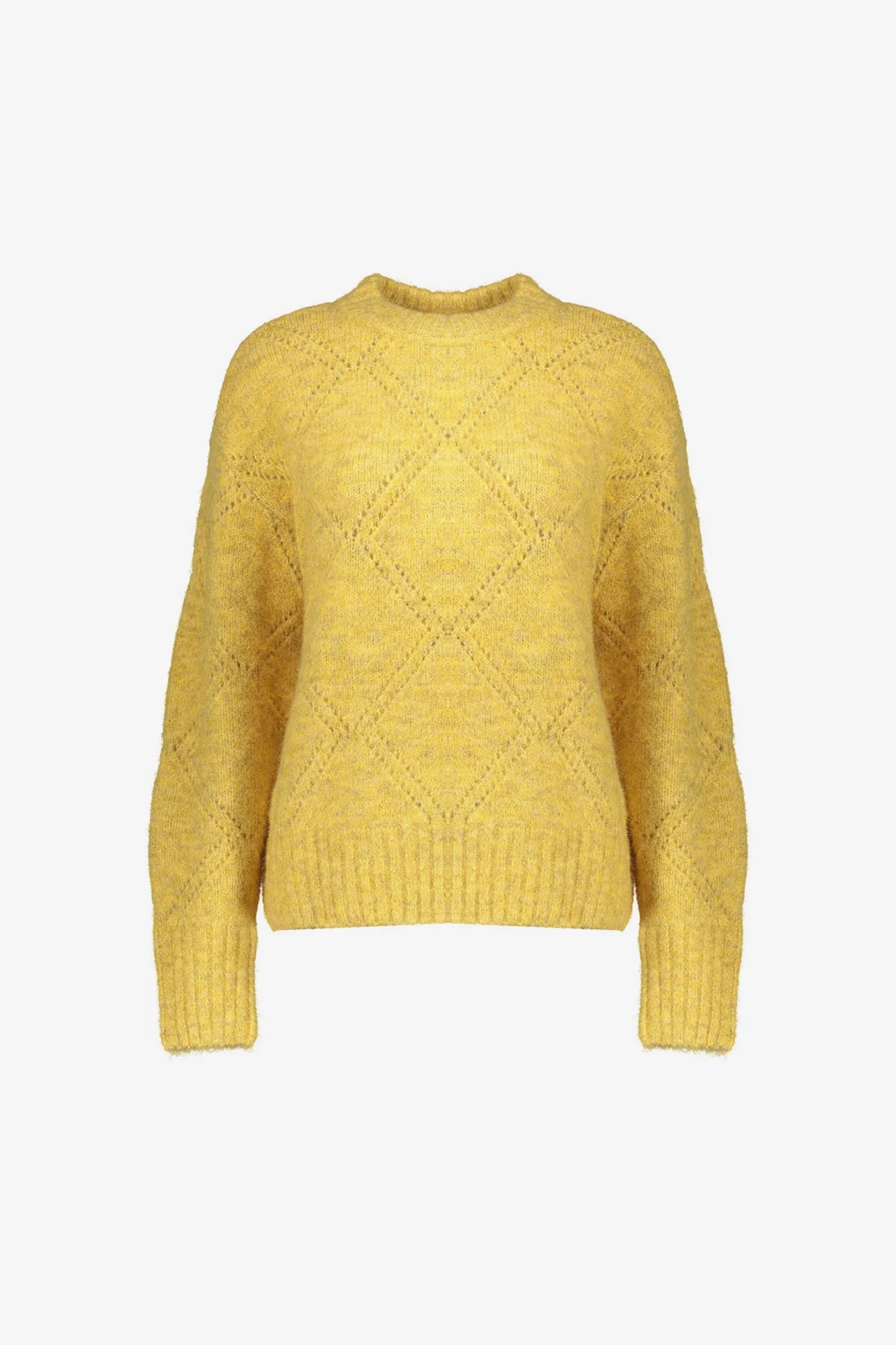 Geisha Damen-Ajour-Pullover mit Karomuster