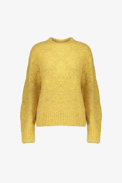 Geisha Damen-Ajour-Pullover mit Karomuster