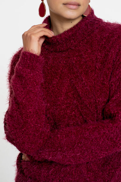 Geisha Damen Zopfpullover mit Turtleneck