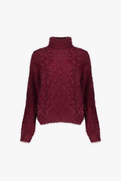 Geisha Damen Zopfpullover mit Turtleneck