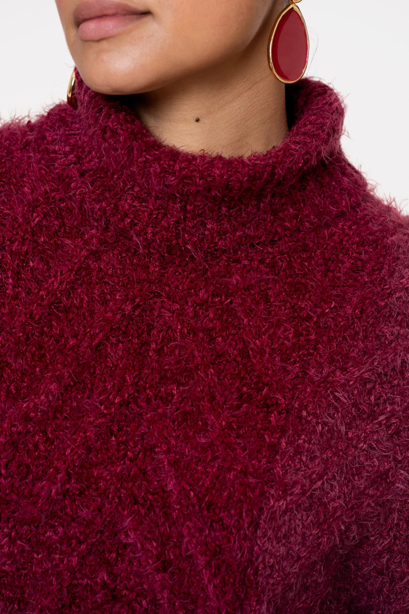 Geisha Damen Zopfpullover mit Turtleneck