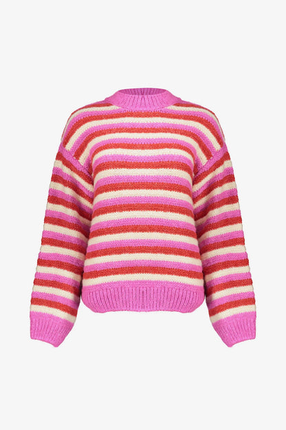 Geisha Damenpullover mit bunten Streifen