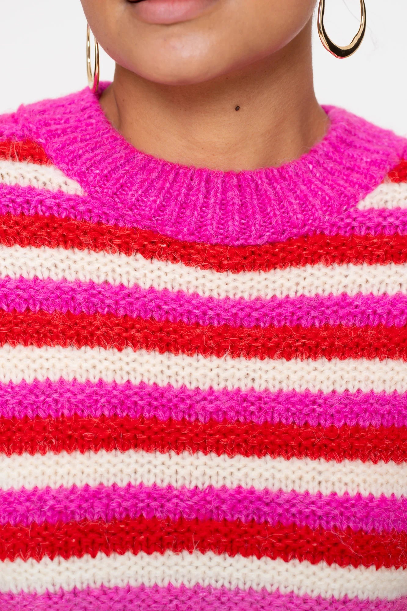 Geisha Damenpullover mit bunten Streifen