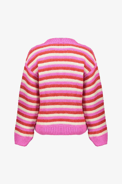 Geisha Damenpullover mit bunten Streifen