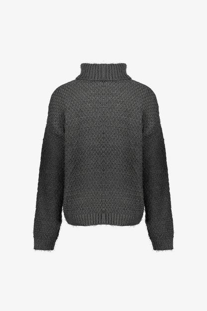 Geisha Damen Pullover aus Zopfstrick mit Rollkragen