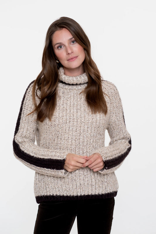 Geisha Damen Pullover aus zweifarbigem Kabelstrick