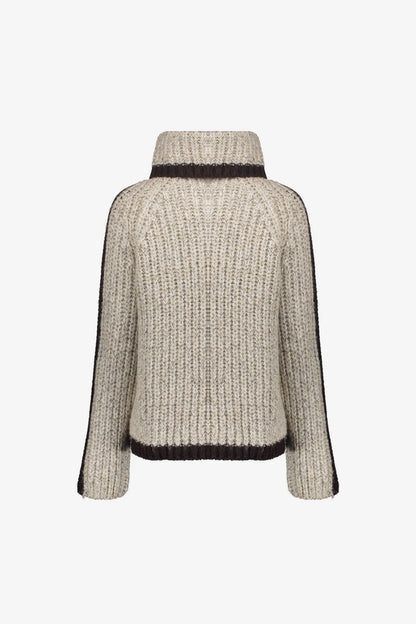 Geisha Damen Pullover aus zweifarbigem Kabelstrick