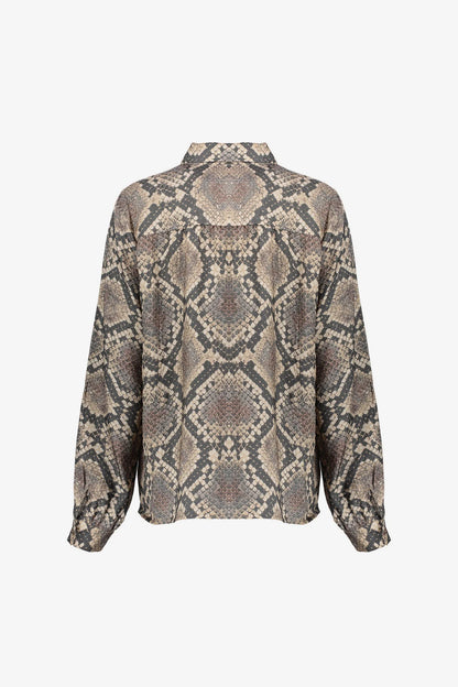 Geisha Damenbluse mit Schlangenprint