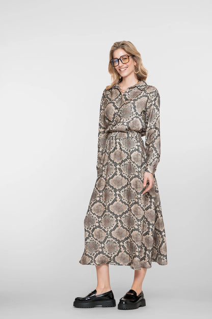 Geisha Damen-Maxirock mit Schlangenprint