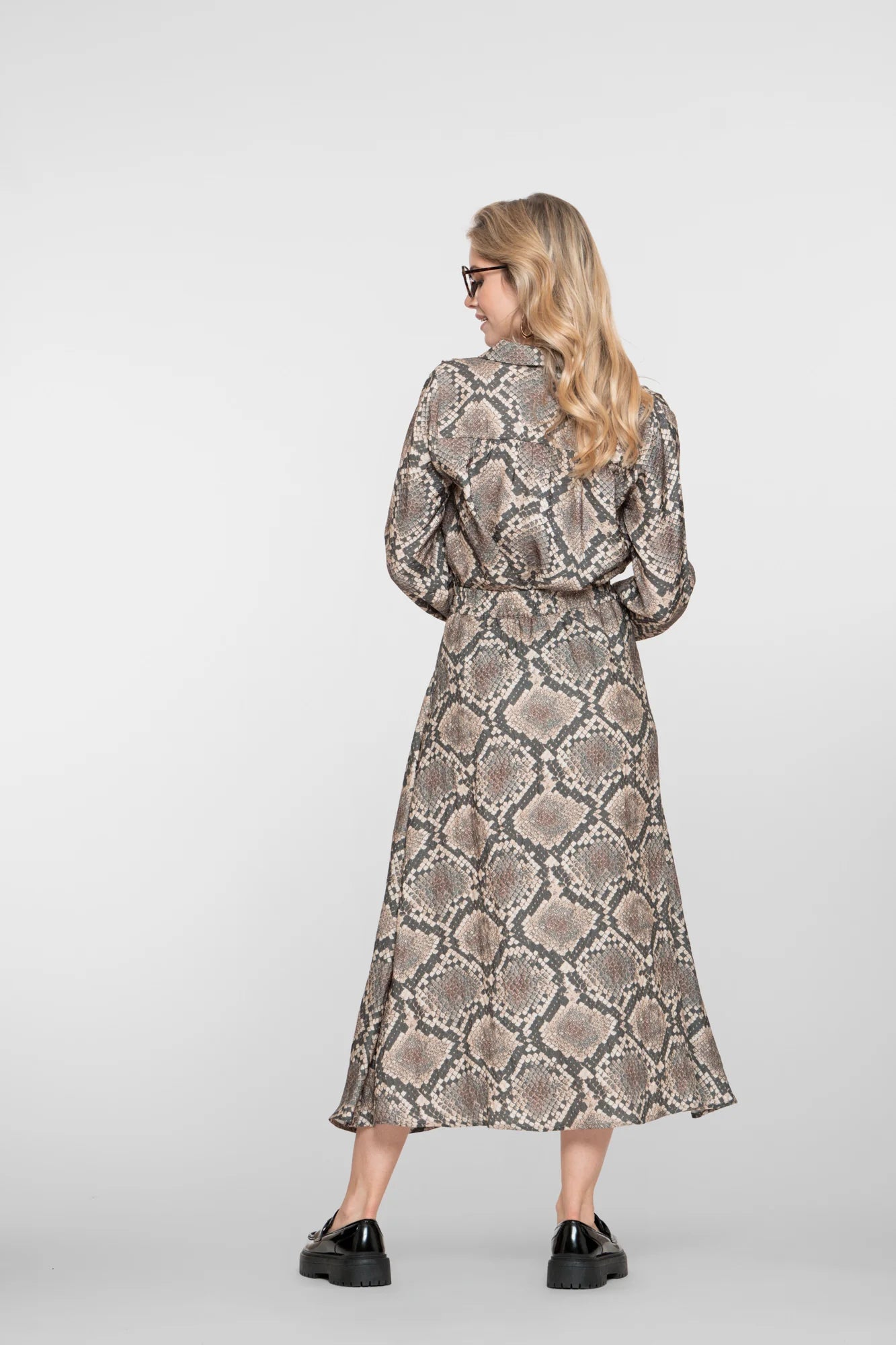 Geisha Damen-Maxirock mit Schlangenprint