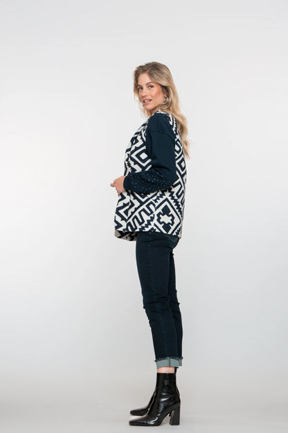 Geisha Damen-7/8-Turn-up-Jeans mit Umschlag