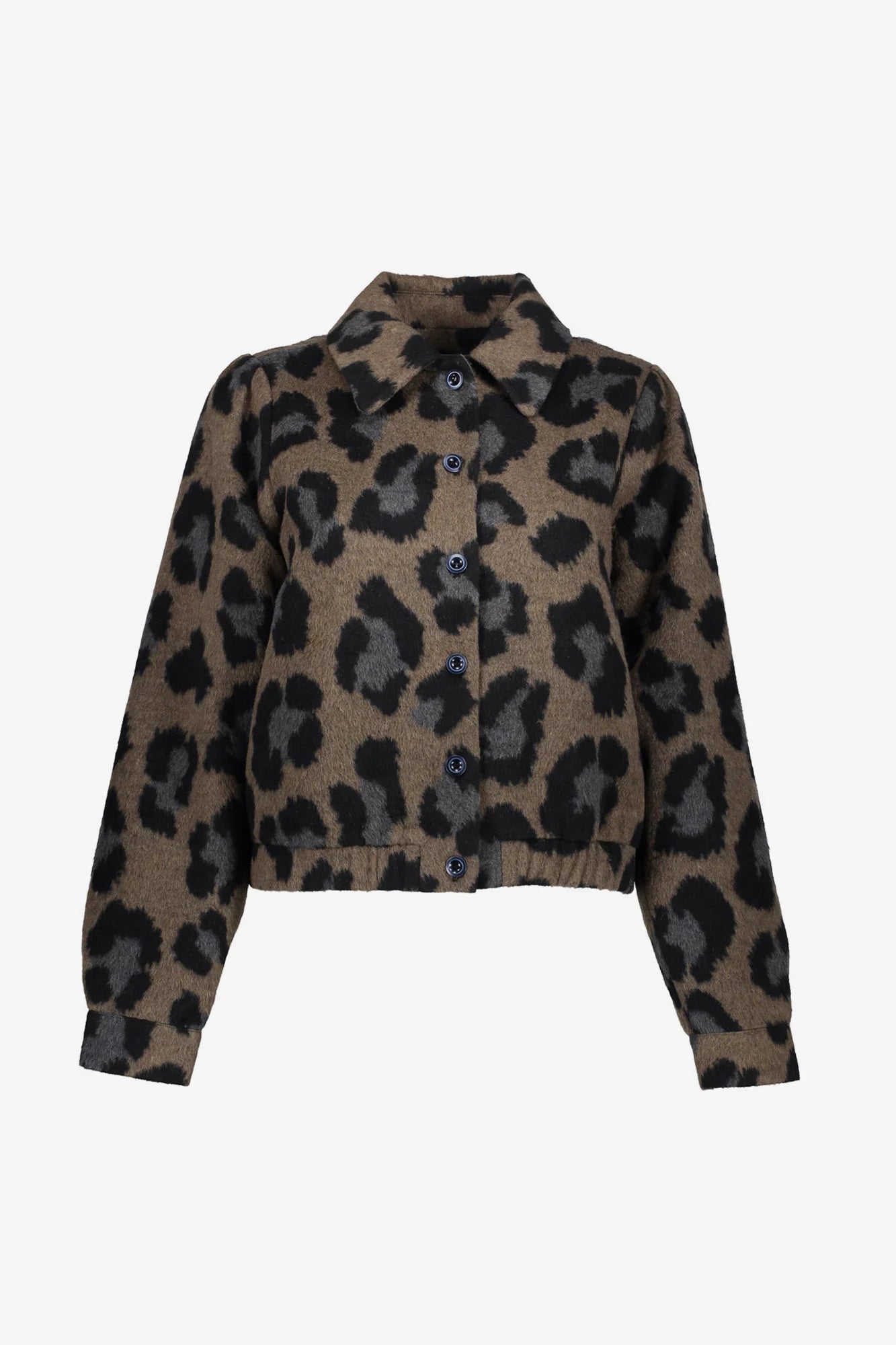Geisha Damen-Kurzjacke mit Animalprint und klassischem Kragen