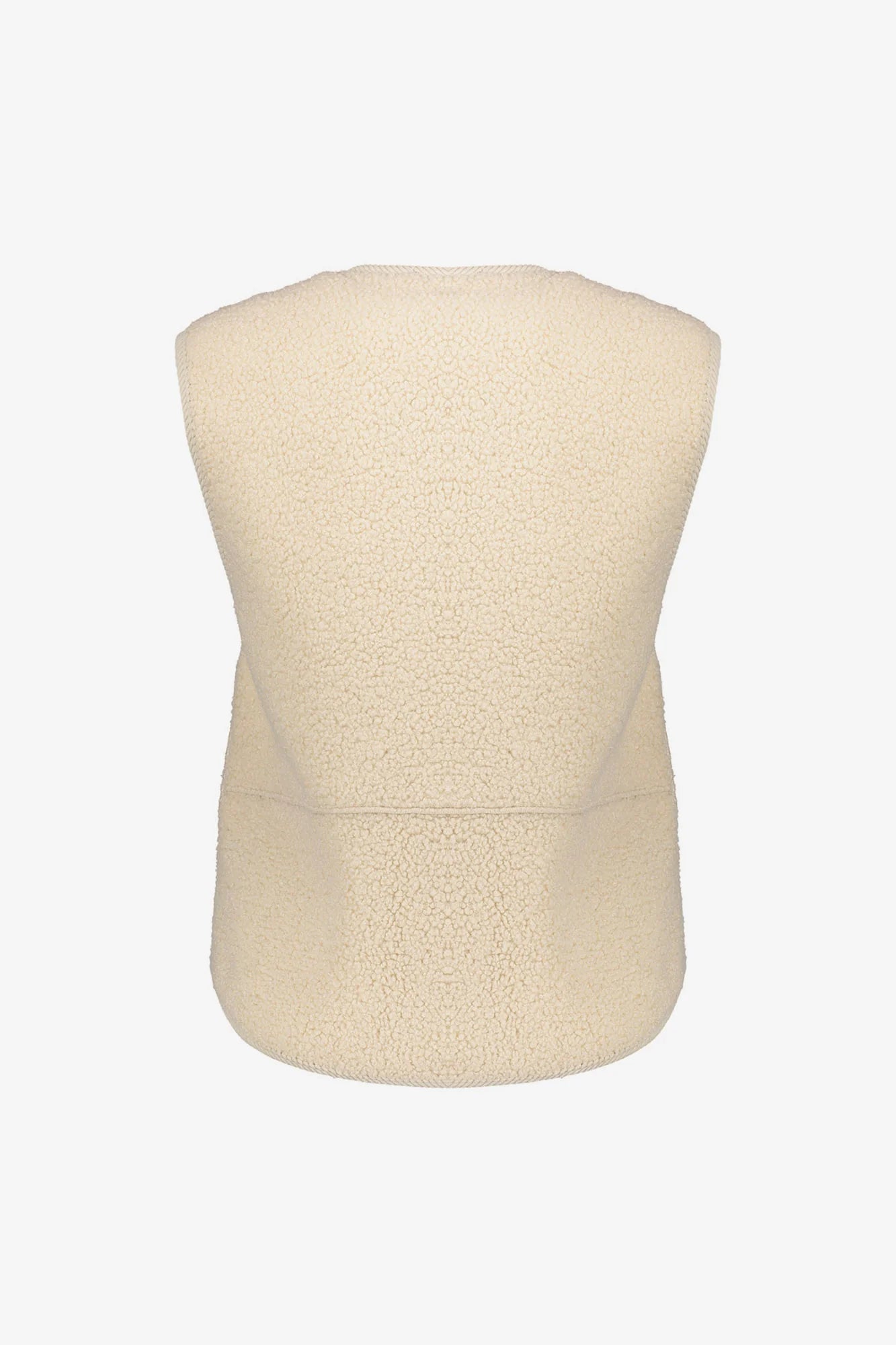 Geisha Damenweste aus Teddyfell in Creme mit Knopfleiste