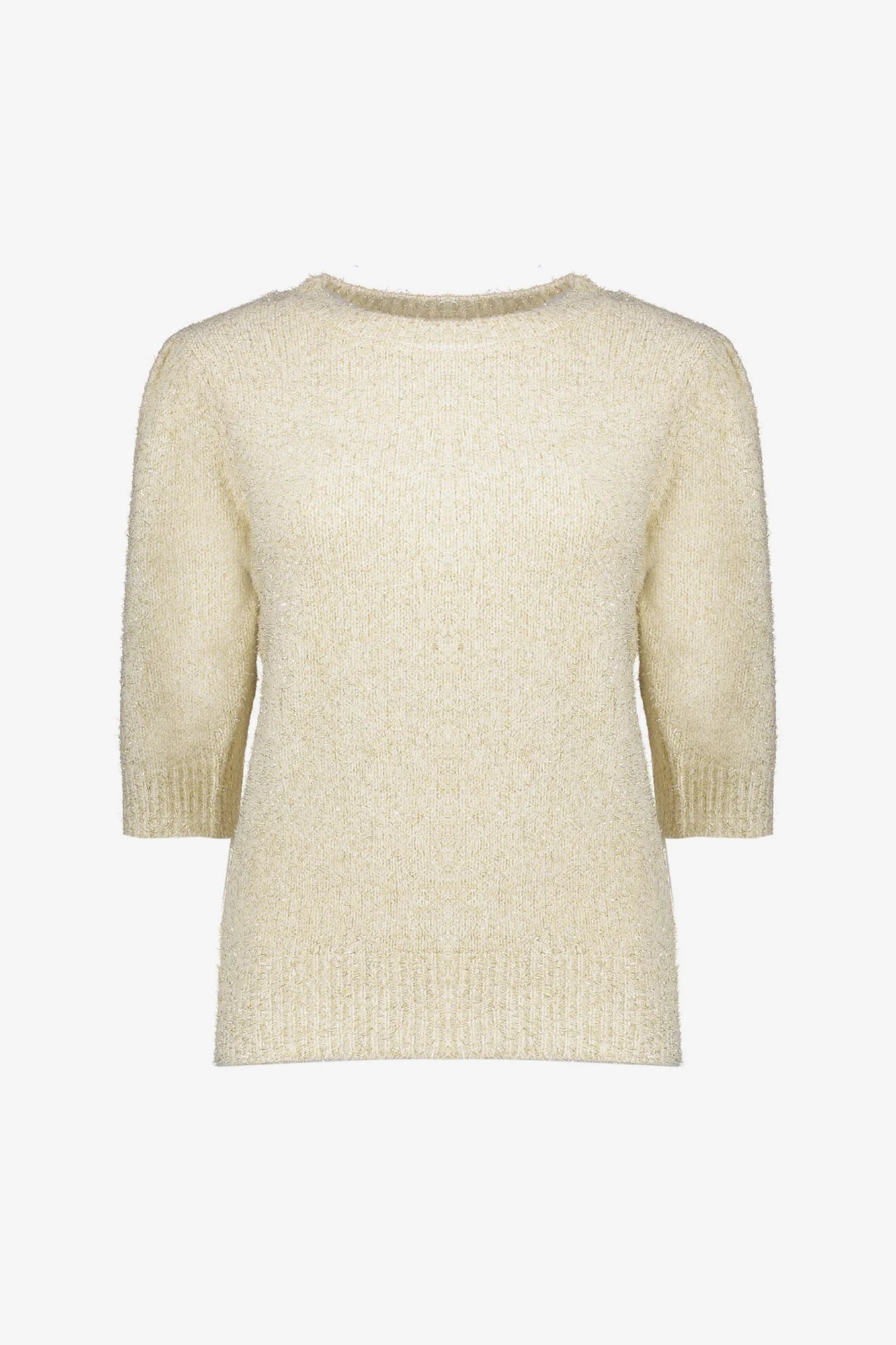 Geisha Damenstrickpullover mit 3/4-Ärmeln und Puffdetails