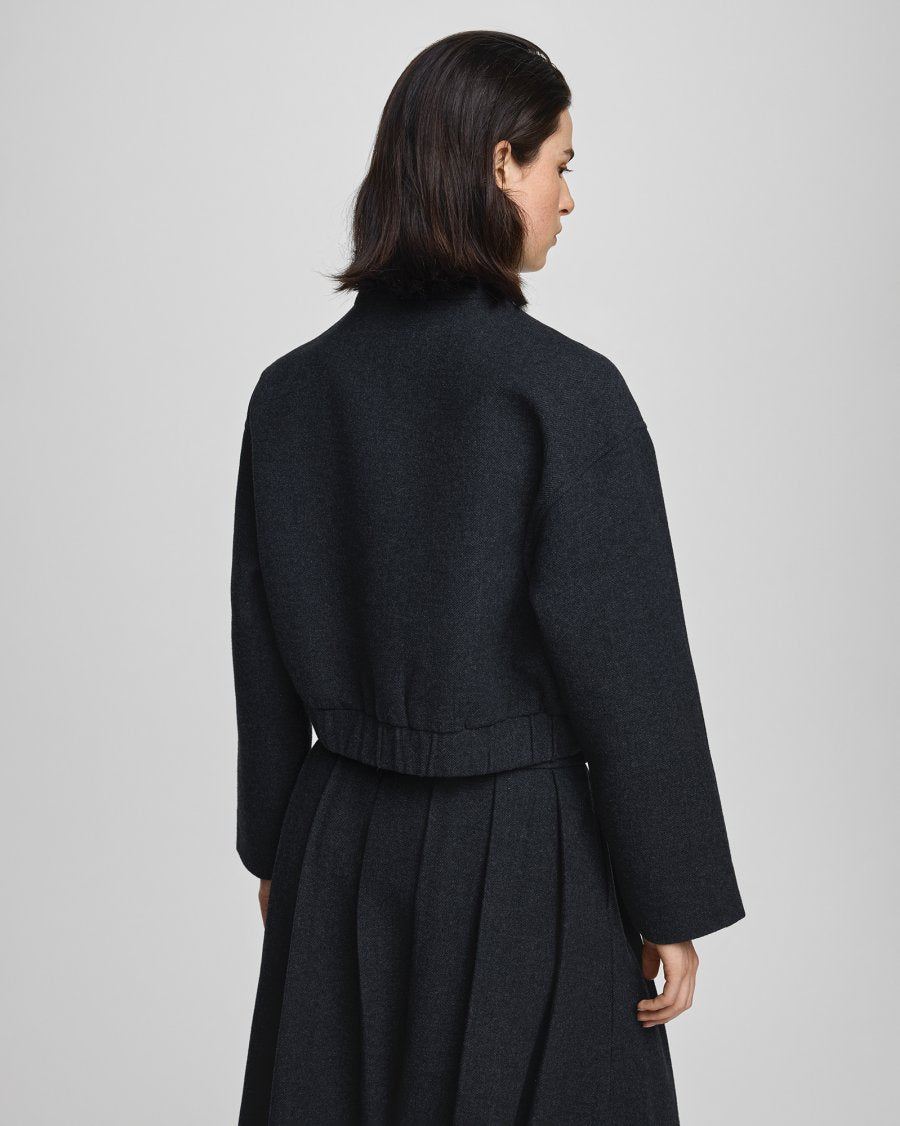 MSCH Copenhagen Jacke Seba – Wolljacke im Bomber-Stil in Dunkelgrau