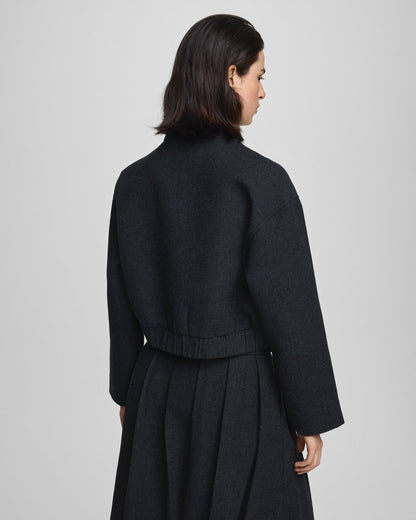 MSCH Copenhagen Jacke Seba – Wolljacke im Bomber-Stil in Dunkelgrau