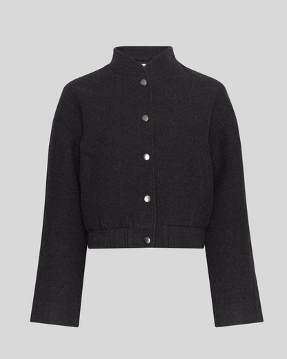 MSCH Copenhagen Jacke Seba – Wolljacke im Bomber-Stil in Dunkelgrau