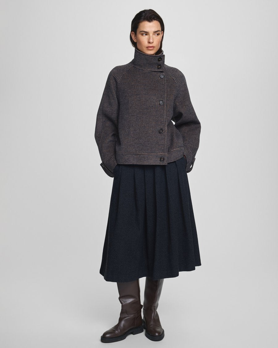 MSCH Copenhagen Jacke Pamela – Karierte Wolljacke in Braun