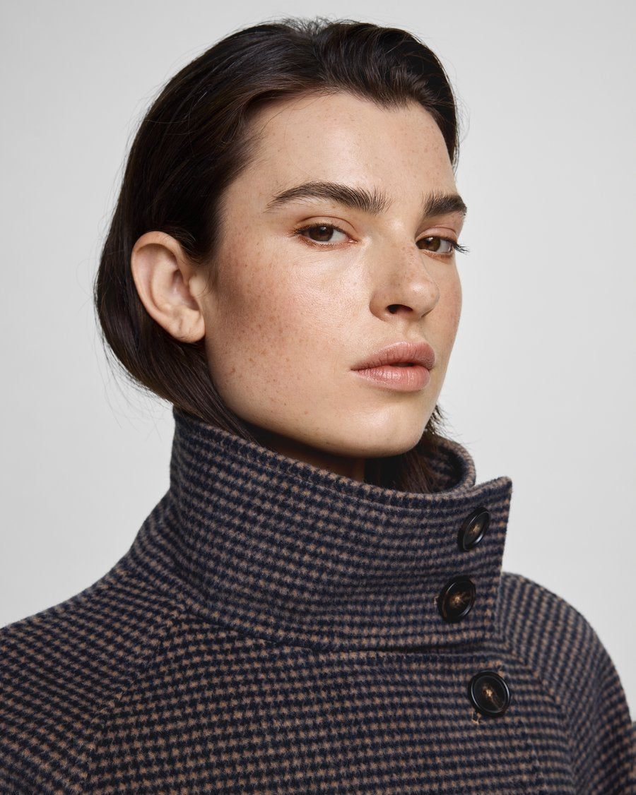 MSCH Copenhagen Jacke Pamela – Karierte Wolljacke in Braun